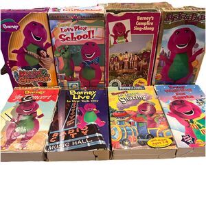 Lot of 8 vintage 90s Barney The Dinosaur VHS Tapes Classic Friends Collection